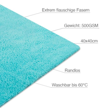 Liquid Elements - Pepper Mint Mikrofasertuch Ultrasoft Randlos 40x40cm 500GSM